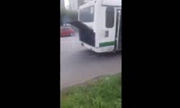 Пожар в автобусе на улице Молокова