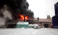 Пожар на площадке Новоенисейского лесохимического комплекса