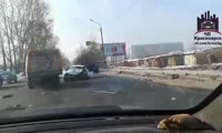 В Красноярске на улице Грунтовой произошло ДТП