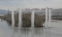Речной фонтан из Енисея