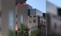 Пожар в офисном здании на Мира