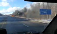 Сгорел автомобиль у Зеледеево