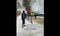 В Красноярске сгорел автобус маршрута № 31
