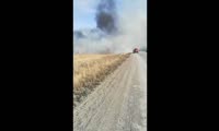 Трава горит в Березовском районе Красноярского края