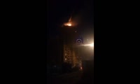 Ночью на улице Прибойная горела недостроенная 25-этажка