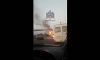 На Северном шоссе горела машина скорой помощи