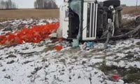 Авария под Канском с участием трех грузовиков