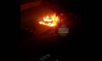 Машина горит на Борисевича