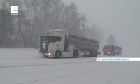 На юг Красноярского края обрушился мощный снегопад