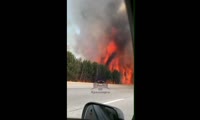 Пожар у деревни Кускун