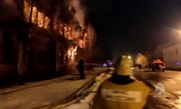 Пожар в бывшем доме пионеров в городе Канске 