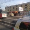 На правобережье Красноярска внедорожник врезался в трамвай, есть пострадавшие
