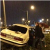 Пьяный водитель на 4-ом мосту Красноярска вылетел с проезжей части