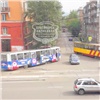На правобережье Красноярска трамвай сошел с рельсов