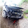 Mazda слетела в кювет на трассе под Красноярском: пострадали двое детей