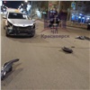 В центре Красноярска Toyota с киргизскими номерами устроила ДТП и скрылась с места происшествия (видео)