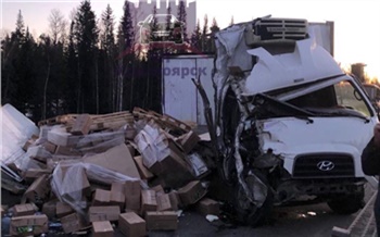 Водитель грузовика уснул во время ночной езды на трассе под Красноярском и выехал на «встречку»