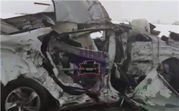 Регистратор снял жесткую аварию возле Боготола: в разбившемся о фуру Hyundai погибли двое