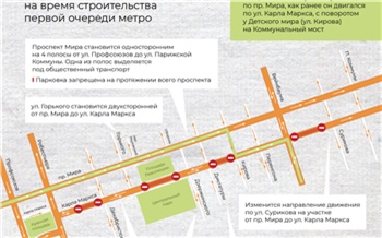 Обнародована схема движения в центре Красноярска на время строительства метро