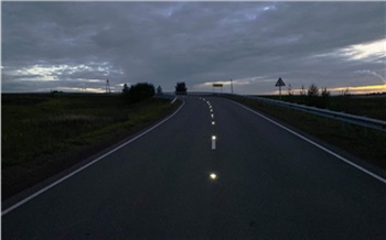 25 светодиодных маркеров установили на опасном участке дороги в Железногорске