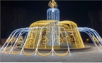 В парке на правом берегу Красноярска появился световой фонтан