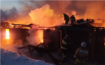 В Железногорске во время крупного пожара в гаражном кооперативе сгорела «Нива»