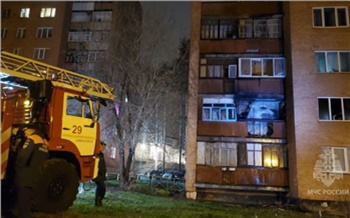 В Дивногорске пожарные вытащили двух людей из горящей девятиэтажки