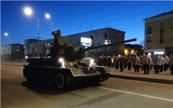 В Красноярске прошла генеральная репетиция шествия в честь Дня Победы