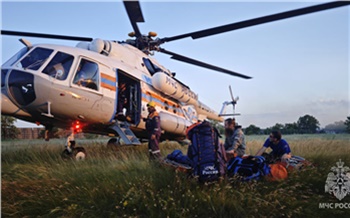 В горах Хакасии травмированного туриста из Подмосковья пришлось эвакуировать на вертолете