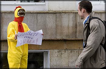 Акция «Забастовка куриц» (фото - Денис Клеро)