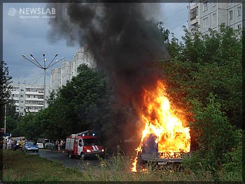 В Советском районе Красноярска сгорела «Газель»