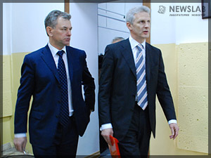 Фото: Андрей Фурсенко, министр образования (справа). Перед встречей с президентом.