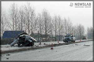 Фото: В Красноярске на трассе Красноярск-Аэропорт произошла крупная авария