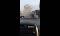 На ул. Калинина в Красноярске загорелся пассажирский автобус
