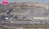 Пожар на Комбайновом заводе (видео с квадрокоптера)