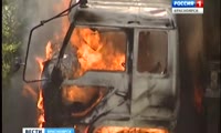 В Красноярске заживо сгорел водитель автокрана