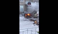 Автомобиль BMW сгорел в Красноярске