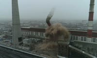Взрыв второй дымовой трубы на Красноярской ТЭЦ-1