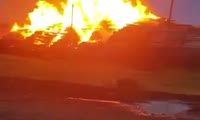 Возгорание кругляка на окраине села Чунояр