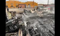 Последствия пожара  на территории автотранспортного предприятия № 7