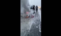 На Северном шоссе загорелся автомобиль