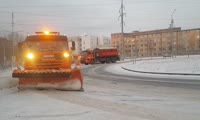  Уборка красноярских дорог от снега 11 апреля