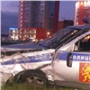На Шахтеров в Красноярске в ходе погони перевернулся полицейский автомобиль (видео)