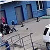 Потасовка с участием охраны и собаки случилась в одном из дворов Красноярска (видео)