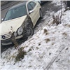 В центре Красноярска иномарка после ДТП сбила пешехода (видео)