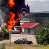 В Центральном районе Красноярска сгорел бензовоз (видео)
