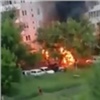 В Красноярске сгорела машина скорой помощи (видео)