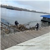 Берега Енисея за ТЦ «Красноярье» очистили от остатков плавучего кафе