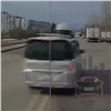 В Красноярске водитель минивэна хотел проучить газелиста и грубо нарушил ПДД (видео)