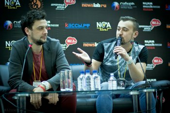 Александр Назаров, директор группы «Rocco» (слева) и Михаил Шилов, арт-директор красноярского клуба «ЭРА»